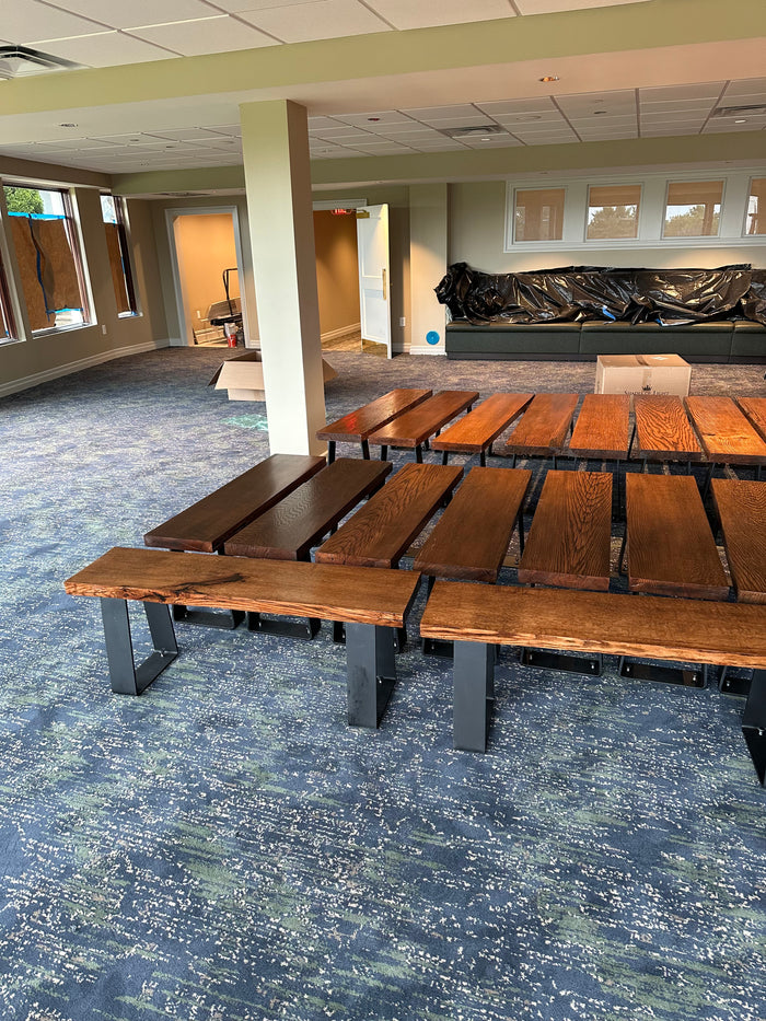 Oak benches for locker room
